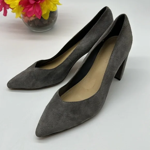 Marc Fisher Gray Pointy Suede Heels Size 7.5 MCH5808G - Picture 2 of 8